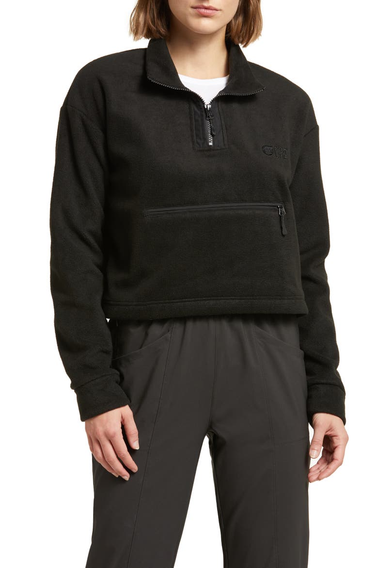 Tilite Quarter Zip Fleece Top, Main, color, BLACK