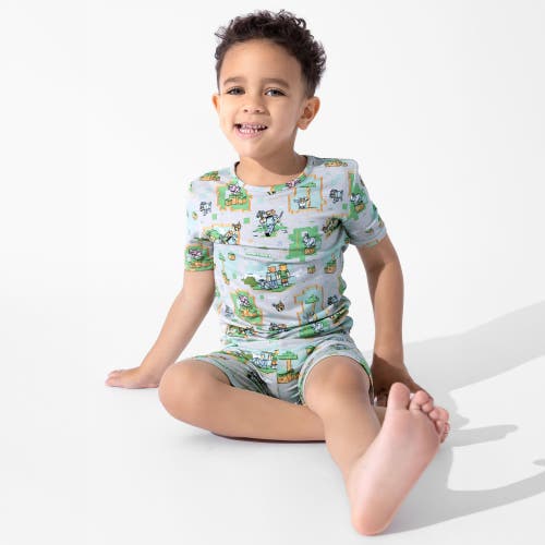 Bellabu Bear Minecraft Overworld Dreams Kids 2-piece Short Sleeve & Shorts Pajama Set In Multi