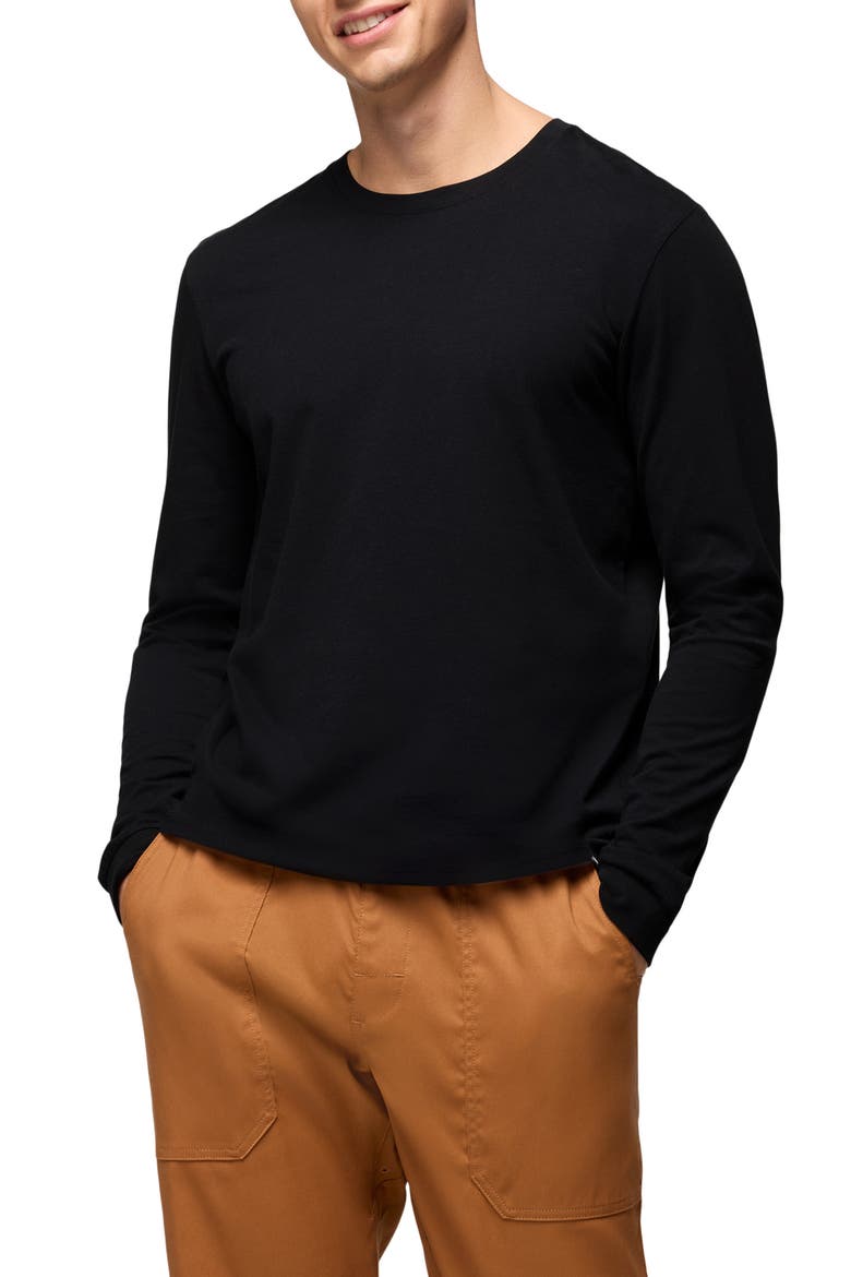 Everyday Long Sleeve Regenerative Organic Cotton T-Shirt, Main, color, BLACK