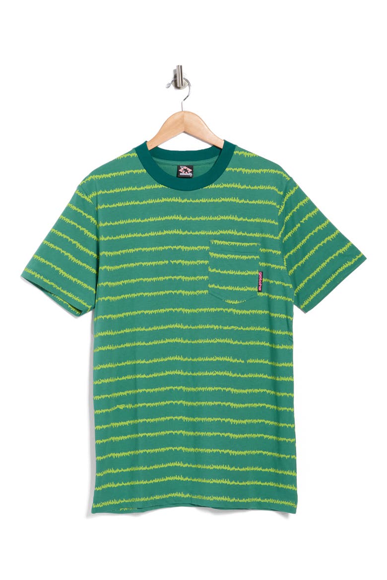 EKG Stripe Cotton Pocket T-Shirt, Alternate, color, BOTTLE GREEN