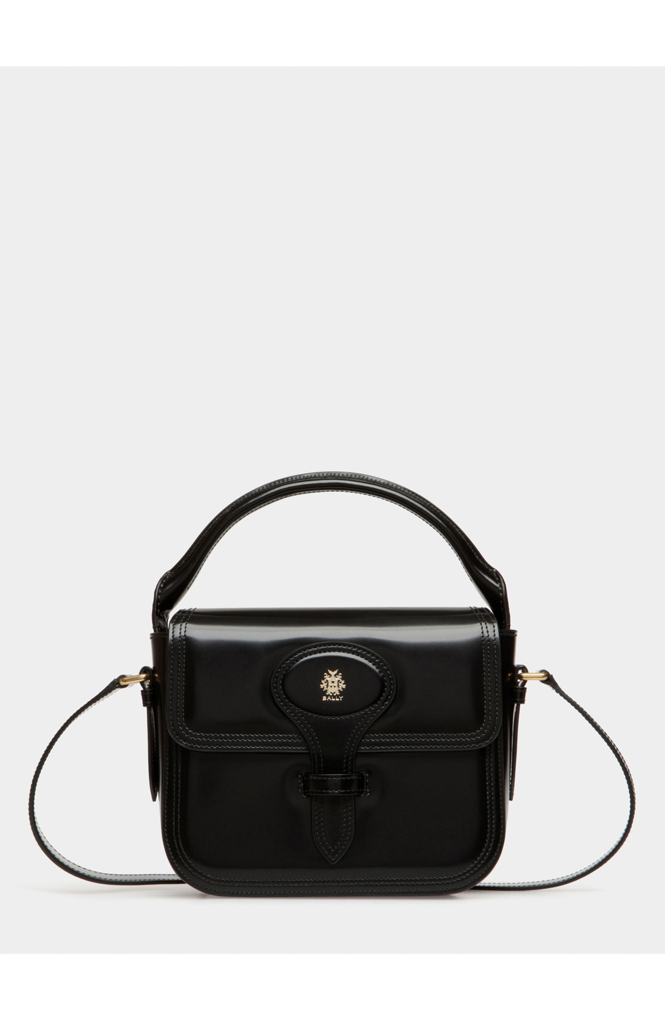 Bally Beckett Minibag In Brushed Leather, Main, color, Black