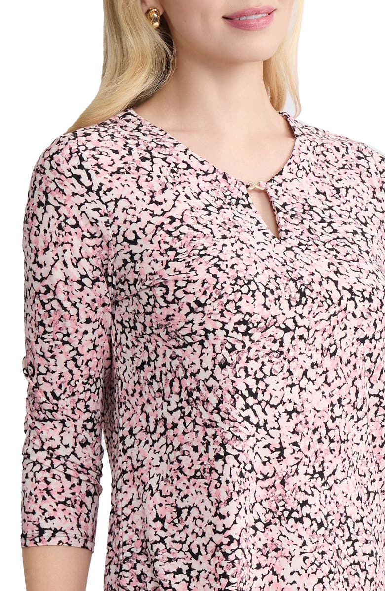 Jones New York Print Stretch Knit Top, Alternate, color, Petal Pink Multi