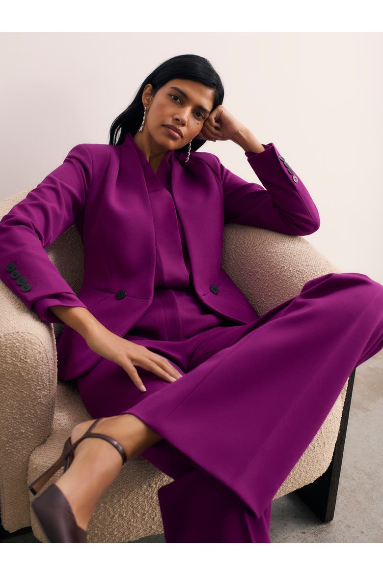Alzira Sculpt Crepe Pants, Alternate, color, Purple