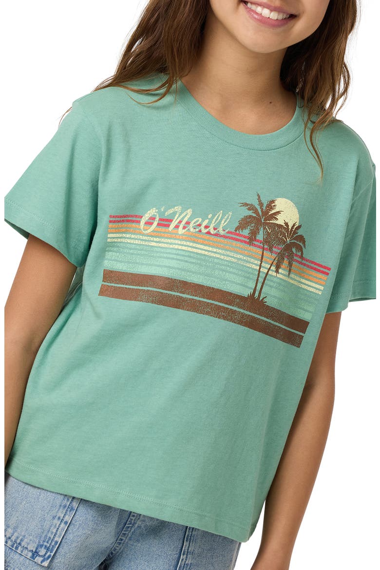 Kids' Retro Stripe Cotton Graphic Skimmer T-Shirt, Alternate, color, GREEN