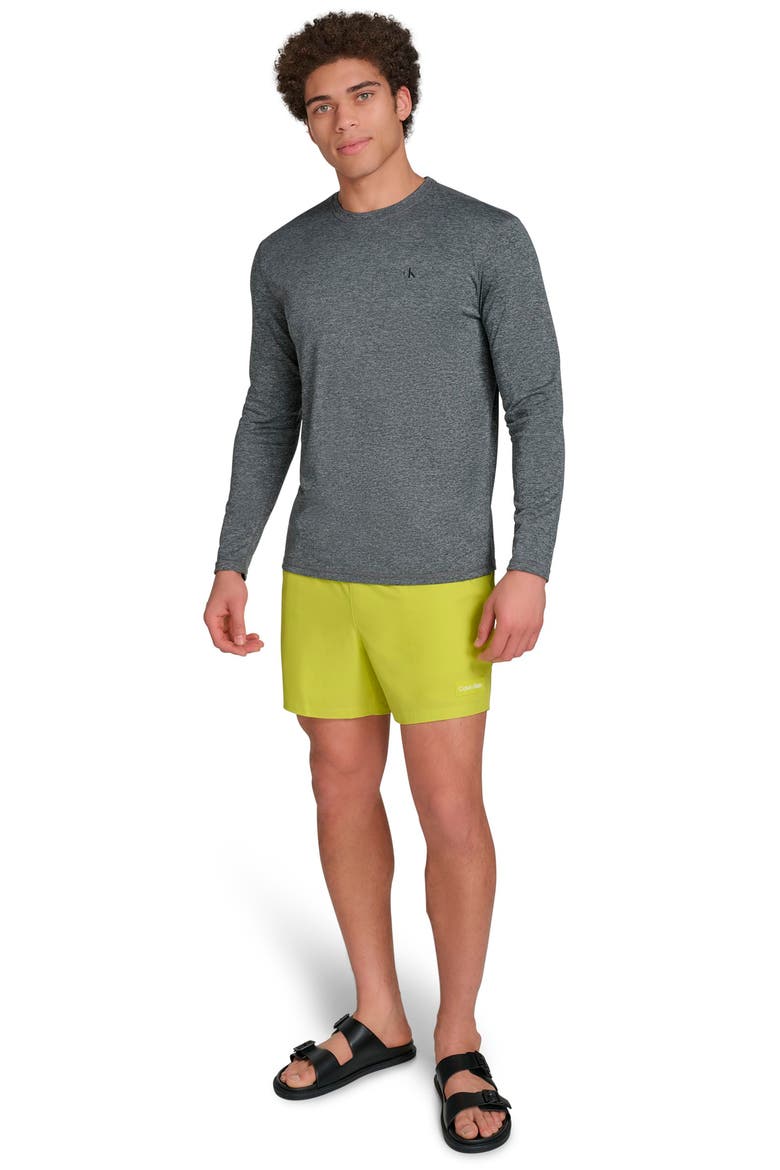 CK Monogram Long Sleeve Rashguard, Alternate, color, GREY HEATHER