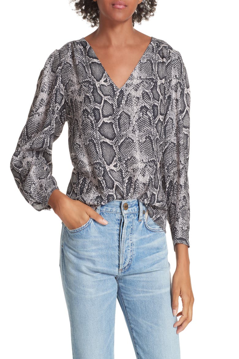 Snake Print Top, Main, color, WASHED BLACK COMBO