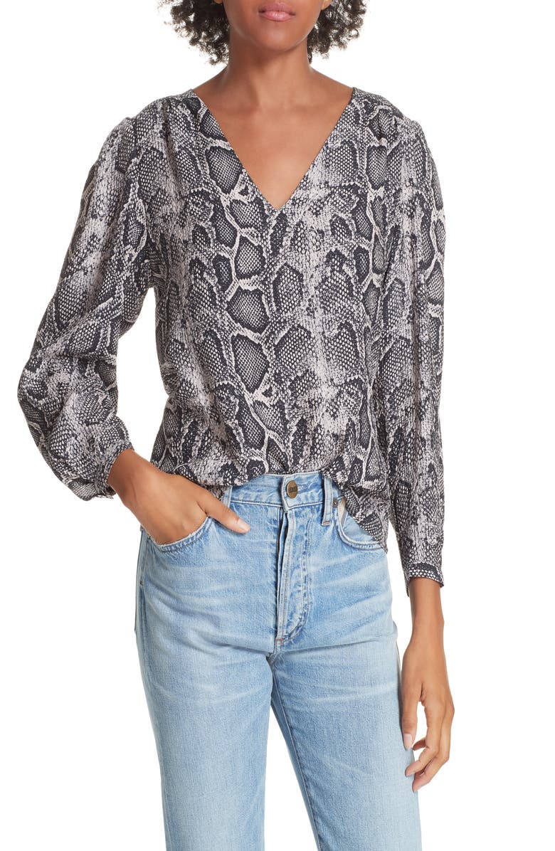 Rebecca Taylor Snake Print Top, Main, color,