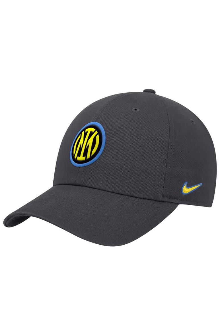 Men's Nike Charcoal Inter Milan Club Adjustable Hat, Main, color, Charcoal