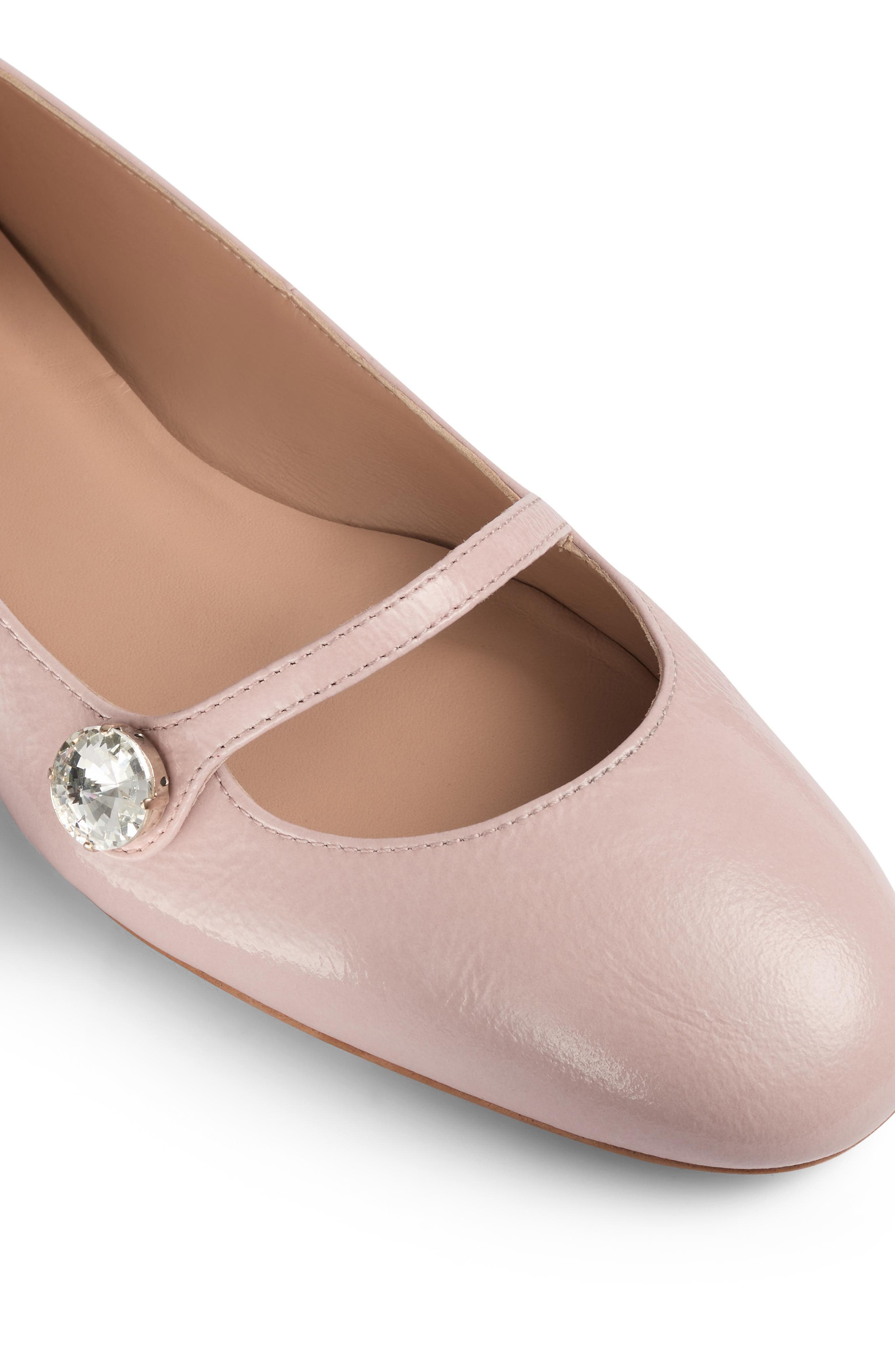 LK Bennett Crystal Button Flat, Alternate, color, 