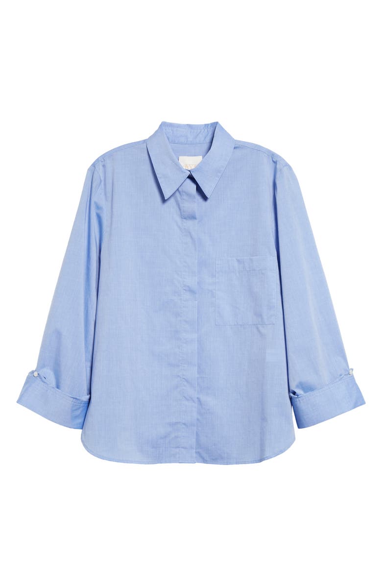 TWP The Boyfriend Oversize Cotton Chambray Shirt, Alternate, color,