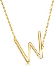 SIMONA Gold Plated Sterling Silver Sideways Initial Necklace