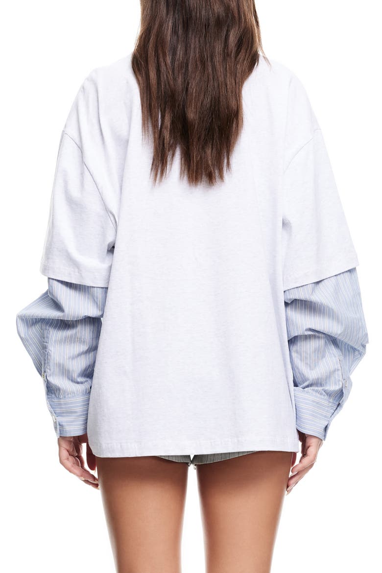 Layered Look Oversize T-Shirt, Alternate, color, GREY