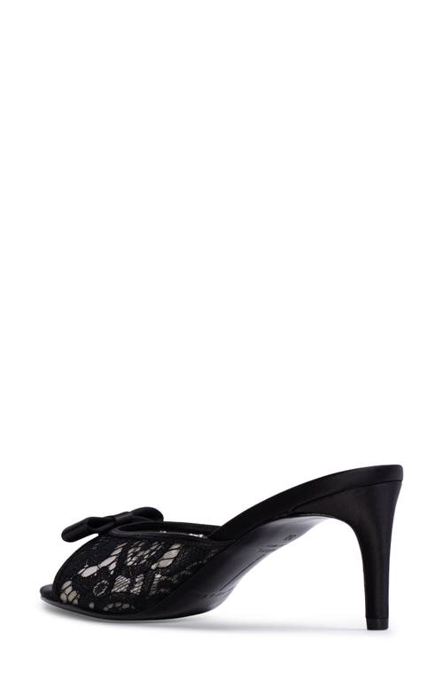 Black Suede Studio Rita Slide Sandal In Black Lace
