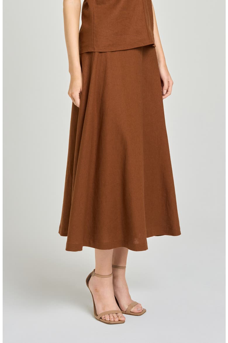 Capri Midi Skirt, Alternate, color, CHOCOLATE