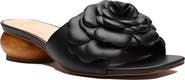 ASHLEY KAHEN Rose Floral Slide Leather Sandal