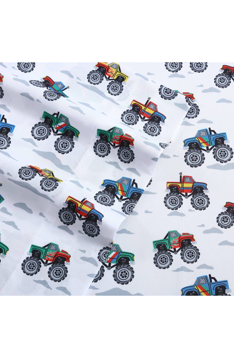 POPPY AND FRITZ Trucks 4-Piece Sheet Set, Alternate, color, Grey Multi