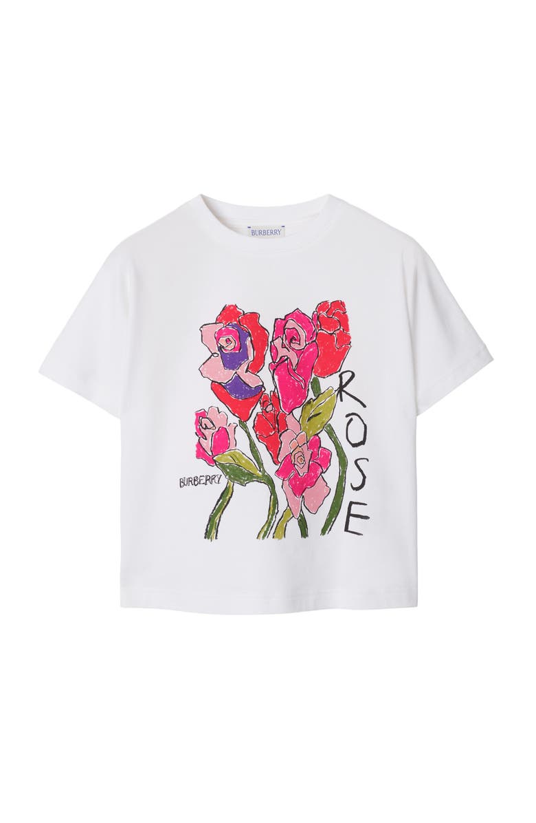Burberry Rose Cotton T-shirt, Main, color, 