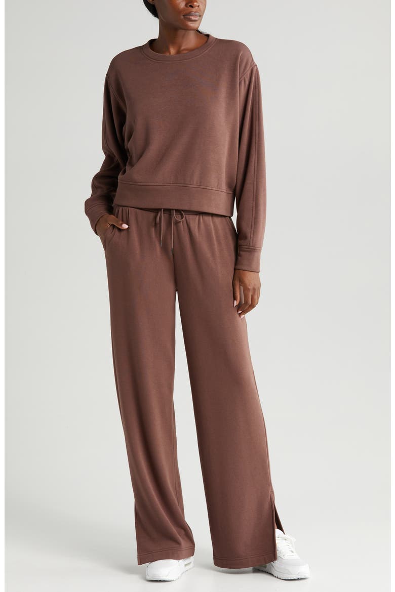 Amazing Lite Cali Crewneck Sweatshirt, Alternate, color, BROWN FAWN