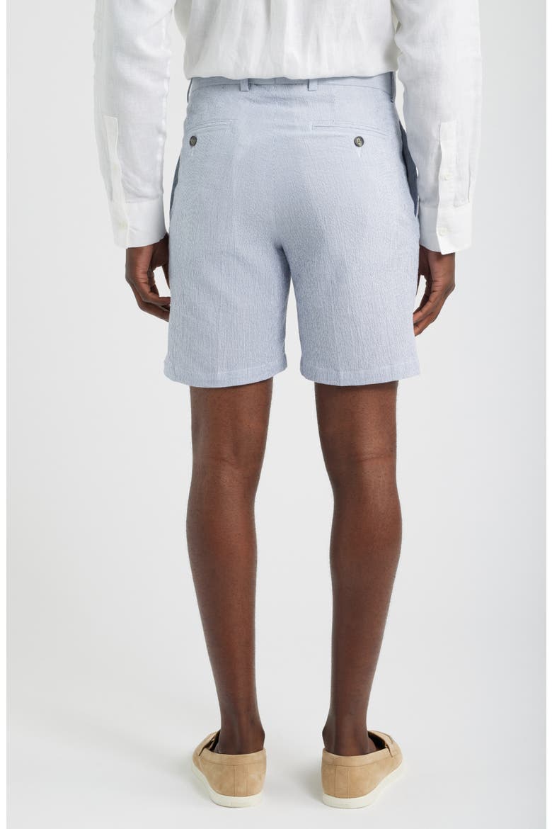 Flat Front Mini Cotton Seersucker Shorts, Alternate, color, NAVY