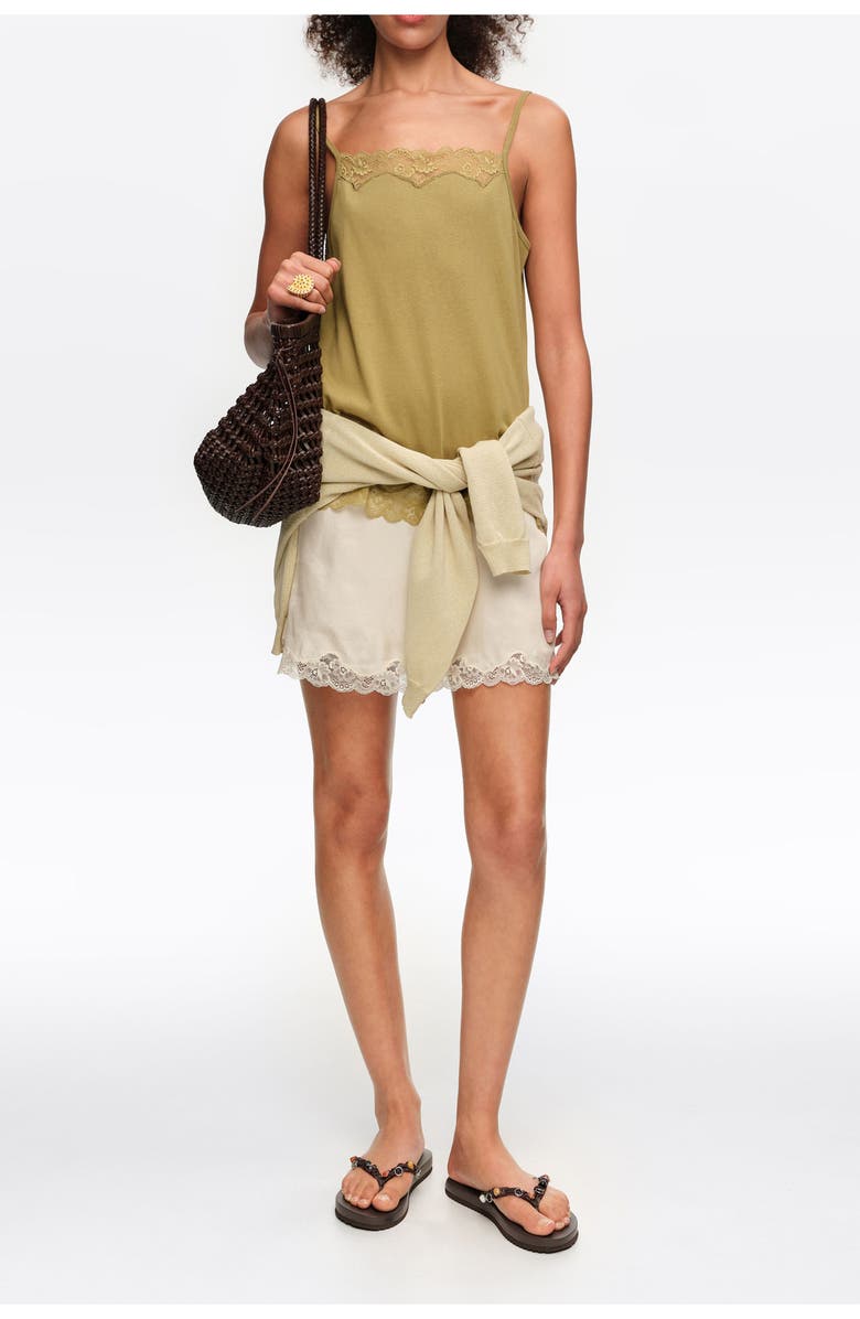 Bimba y Lola Lace Strappy Top, Alternate, color, Khaki
