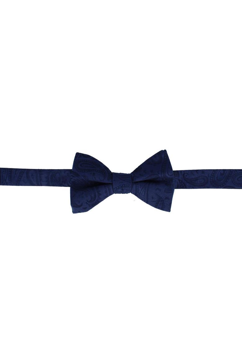 Banbury Tone on Tone Paisley Silk Bow Tie, Main, color, Navy Blue
