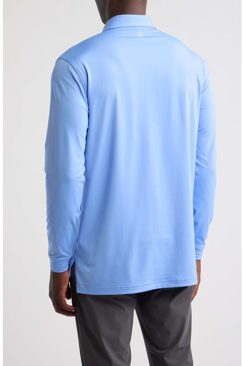 Summer Comfort Solid Long Sleeve Performance Jersey Polo, Alternate, color, ESTATE BLUE
