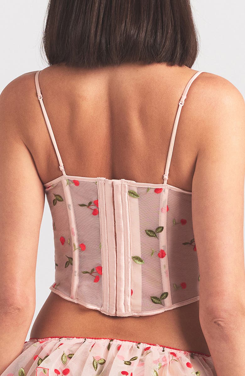 SKIMS Embroidered Tulle Corset, Alternate, color, Primrose Cherry Tulle