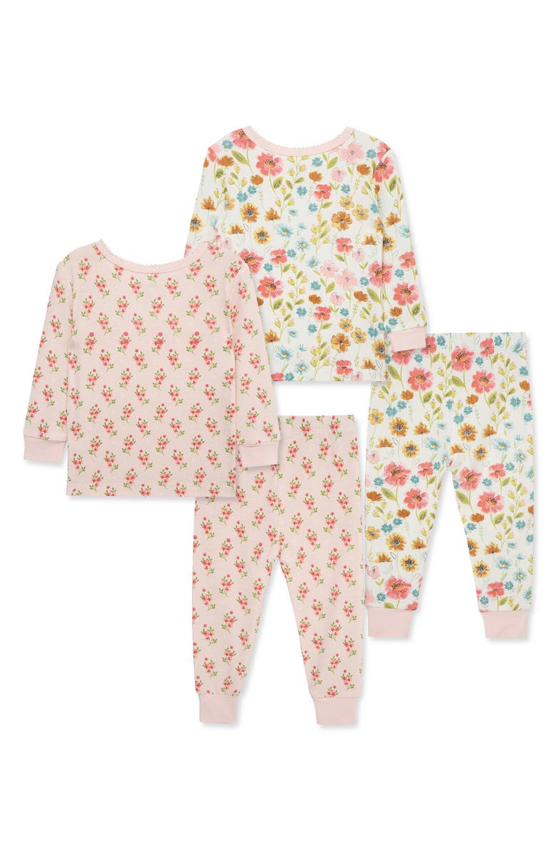 Little Me Floral 2-Pack Stretch Viscose Pajama Set, Alternate, color, Pink