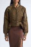 Balmain Nylon Signature Bomber Jacket