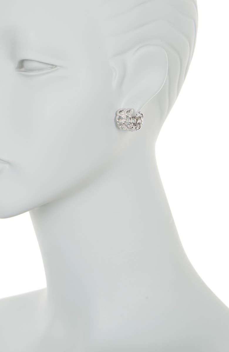 Sterling Forever Carleene CZ Huggie Hoop Earrings, Alternate, color, Silver