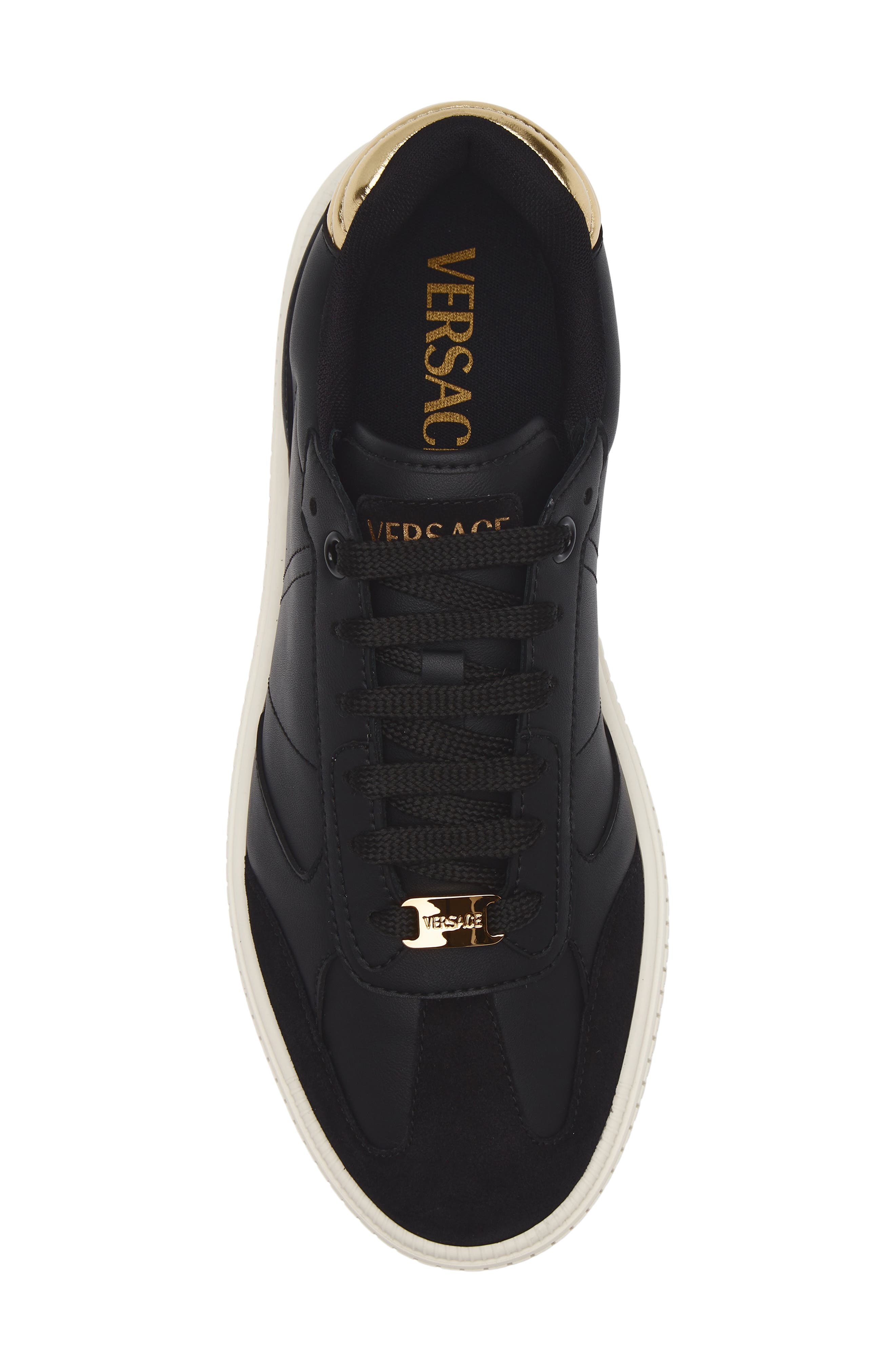 Versace Greca Court Sneaker, Alternate, color, Black Antracite Gold