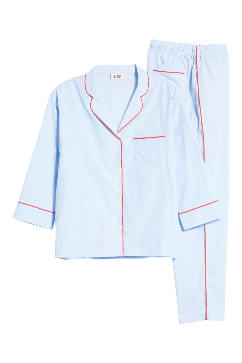 Marina End on End Cotton Pajamas, Main, color, BLUE