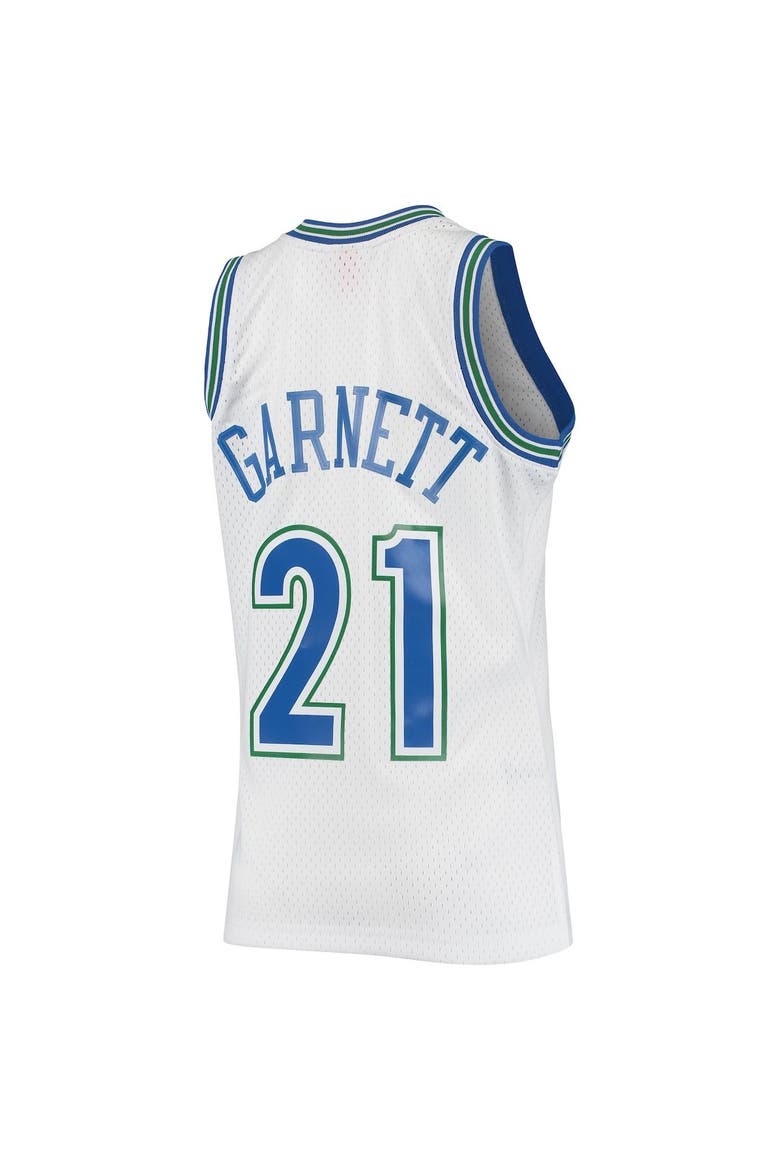 Men's Mitchell & Ness Kevin Garnett White Minnesota Timberwolves 1995/96 Hardwood Classics Swingman Jersey, Alternate, color, White
