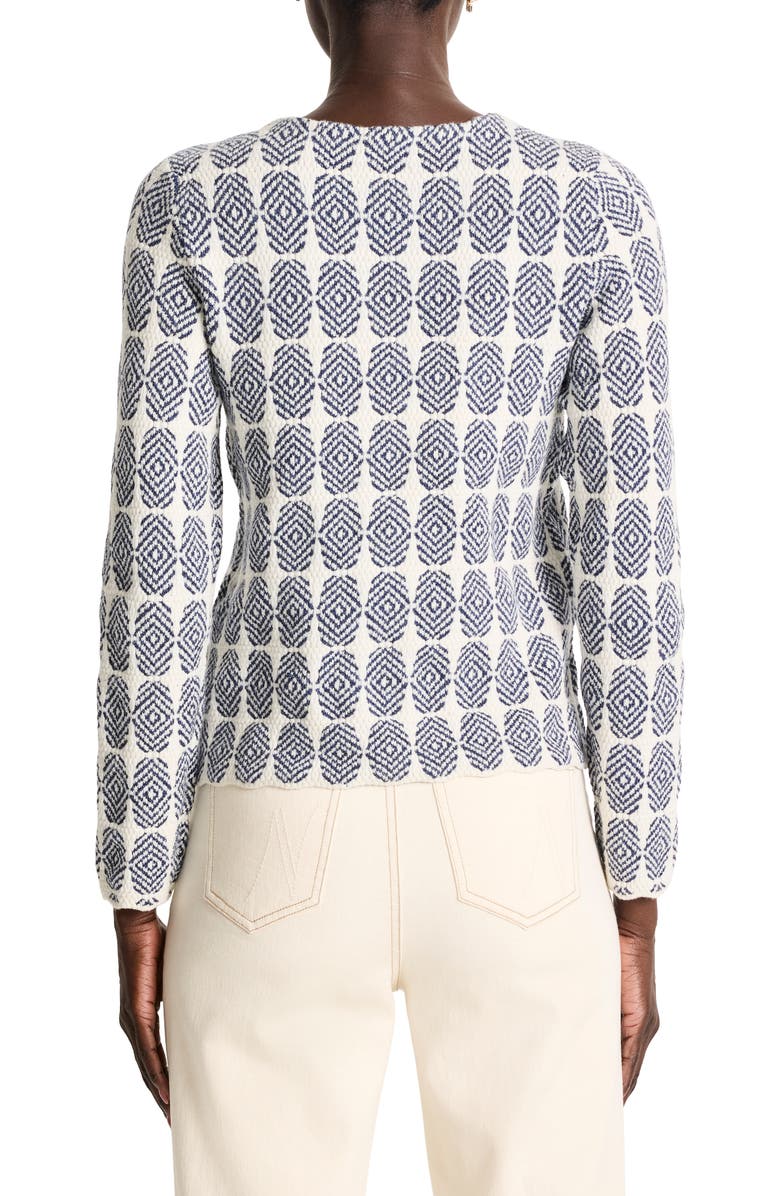 NIC+ZOE Stacked Medallions Cotton Blend Knit Jacket, Alternate, color, Indigo Multi