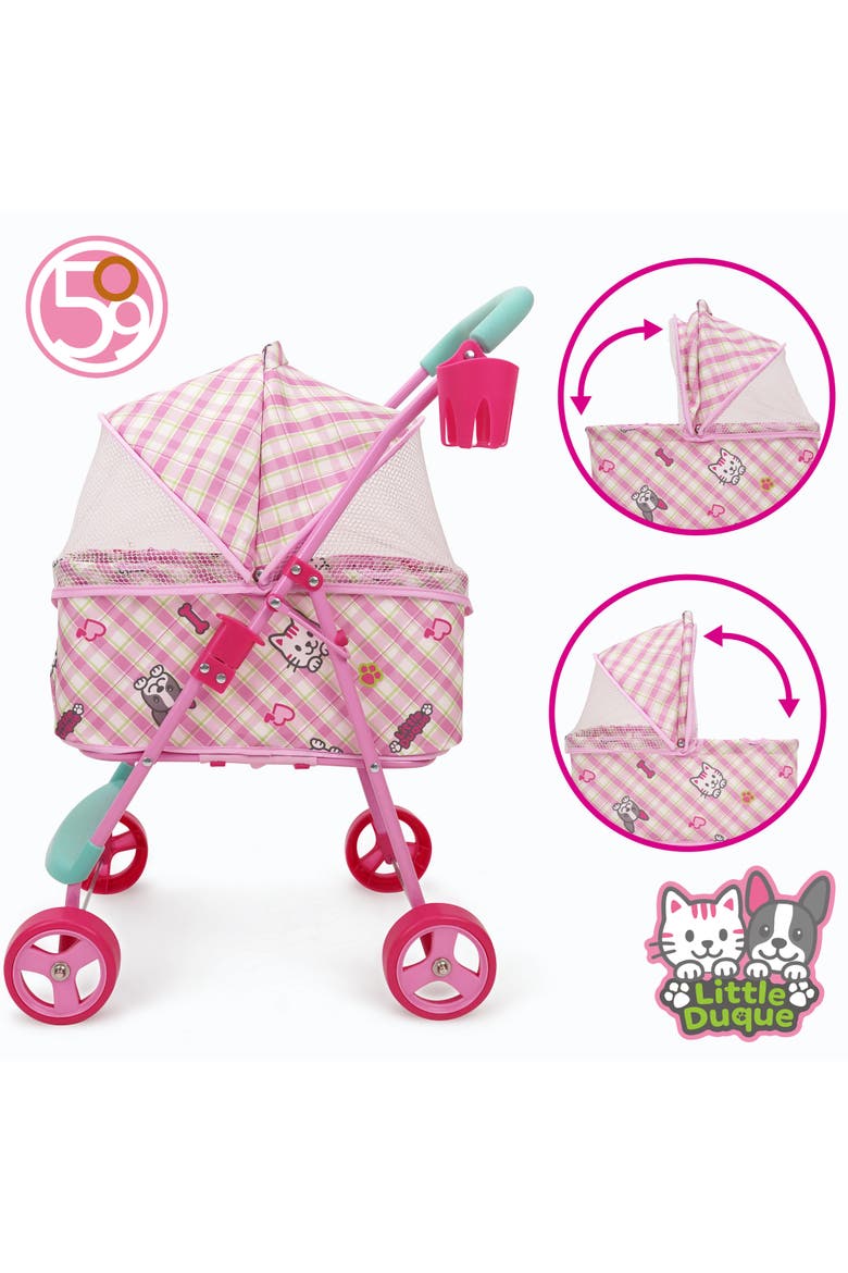 Little Duque 2-In-1 Pet Doll Pram Stroller, Alternate, color, Multicolored