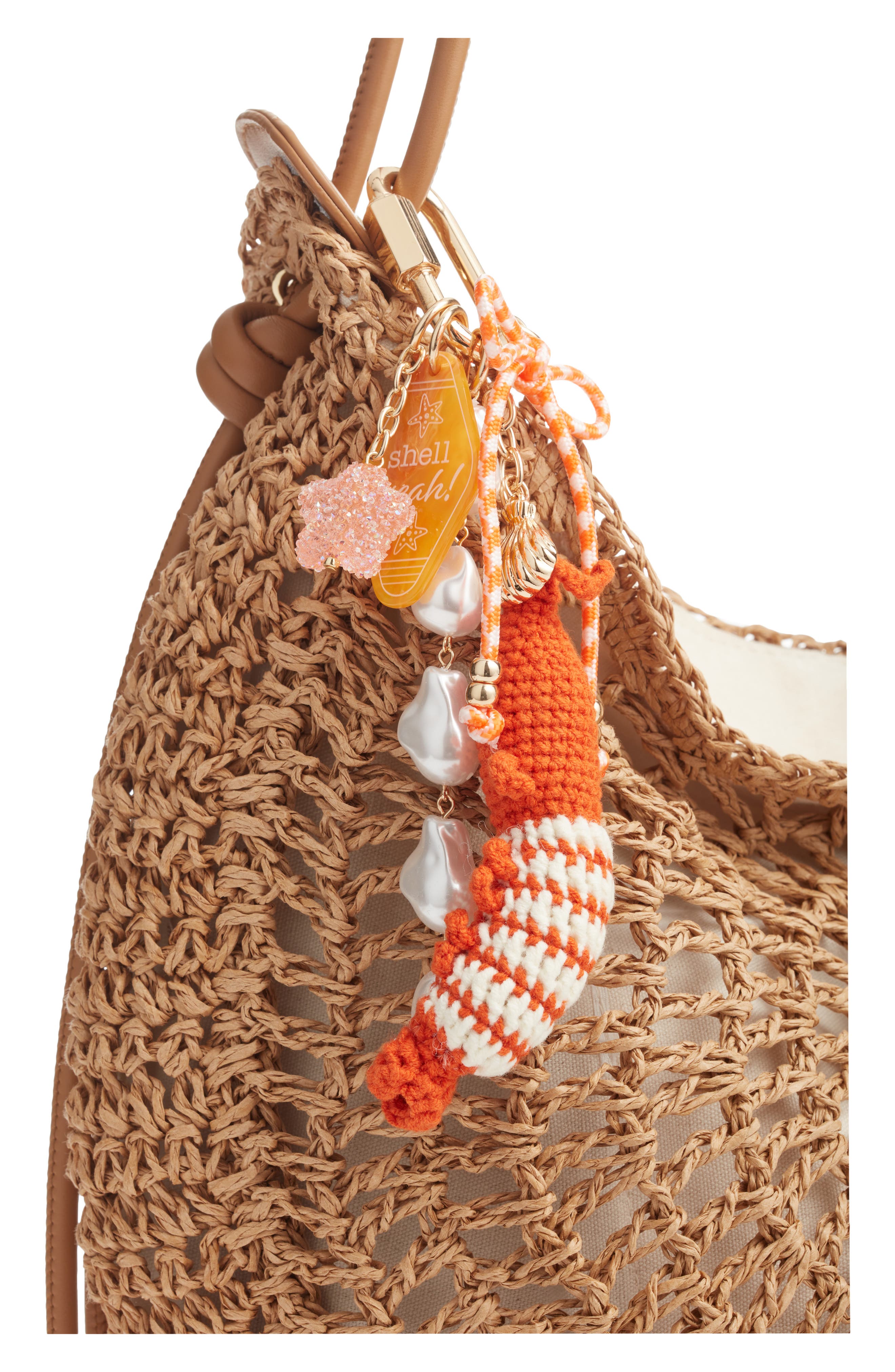 Chelsea28 Shrimp Cluster Bag Charm, Alternate, color, Orange Multi- Gold