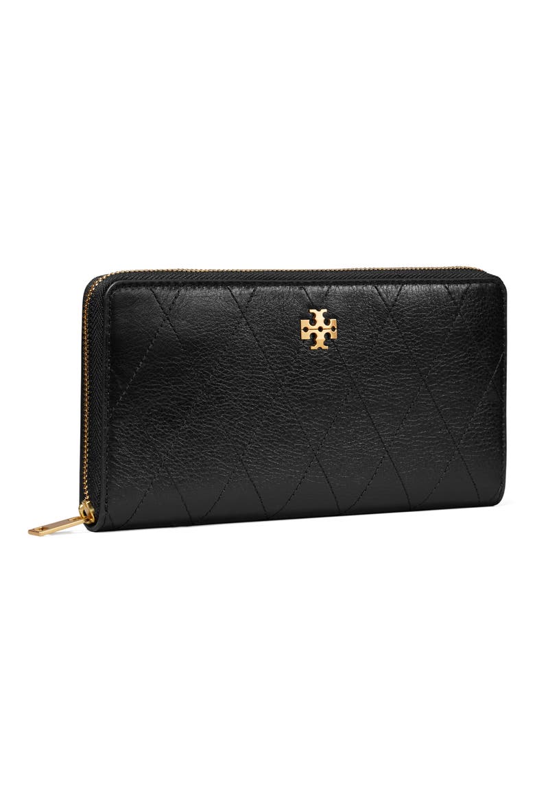Charlie Leather Continental Zip Wallet, Alternate, color, BLACK