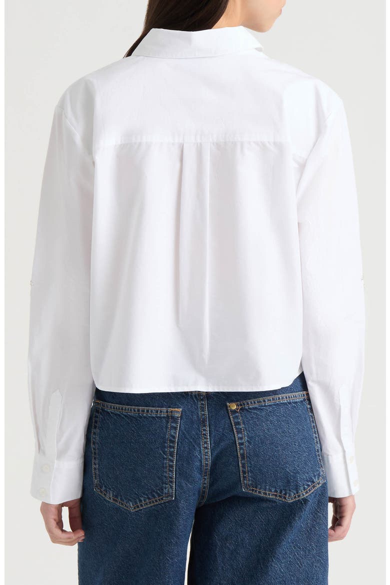 Poplin Beaded Shirt, Alternate, color, WHITE