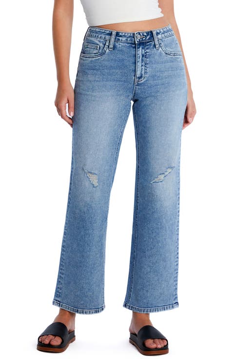 Clever Ripped High Waist Wide Leg Jeans