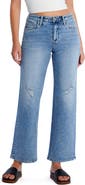 HINT OF BLU Clever Ripped High Waist Wide Leg Jeans