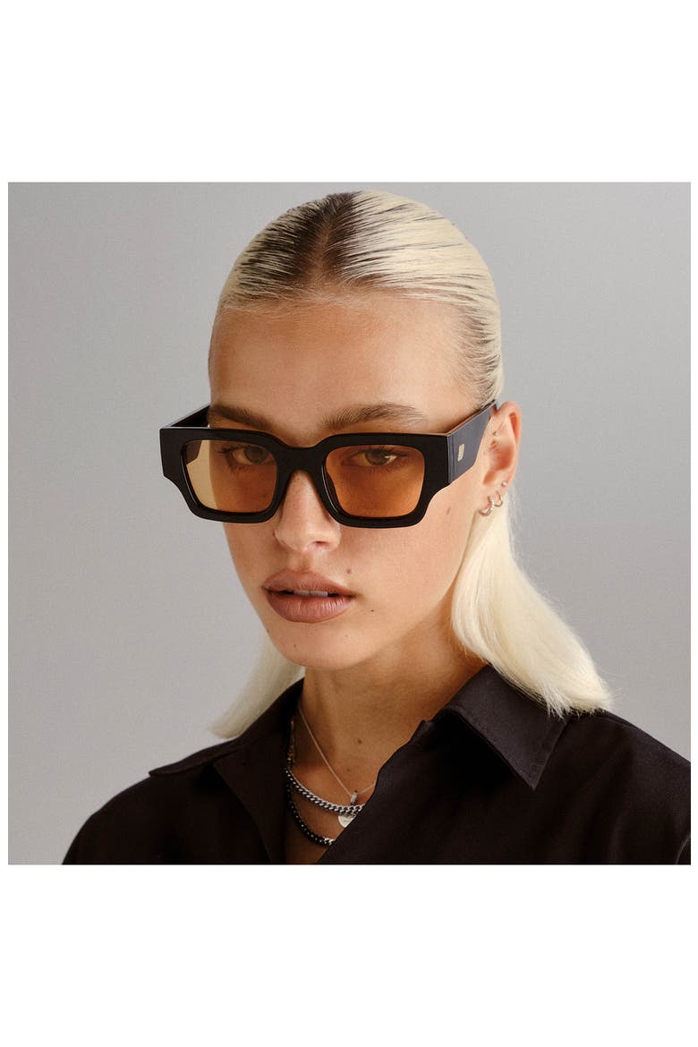 Atlantis 50mm Rectangular Sunglasses, Alternate, color, BLACK