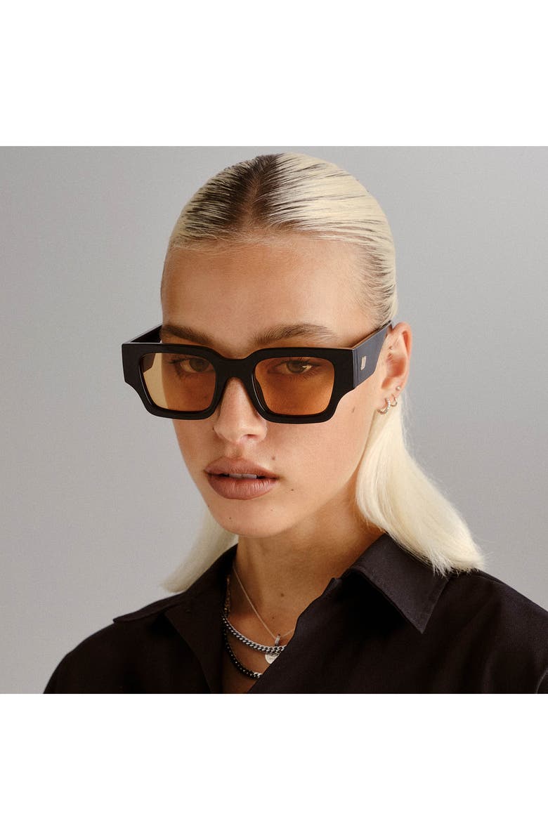 Le Specs Atlantis 50mm Rectangular Sunglasses, Alternate, color, Black