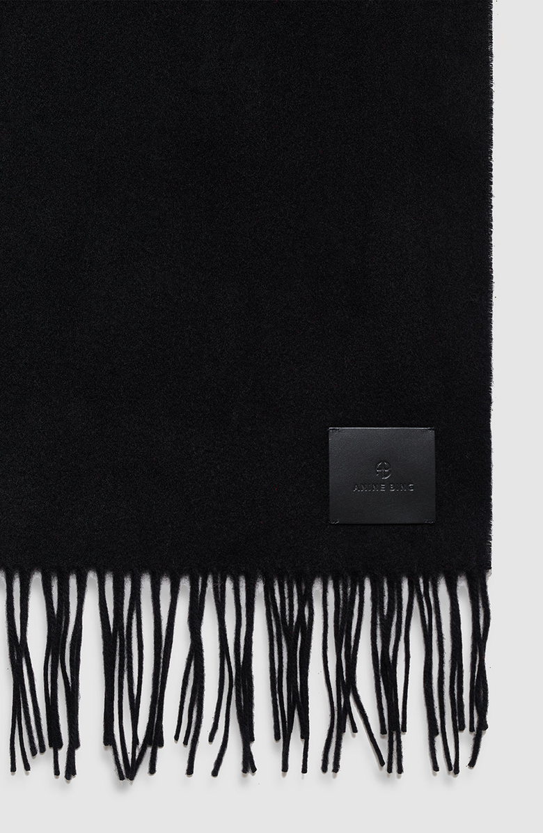 ANINE BING Augustina Scarf, Alternate, color, Black