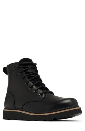 Sorel Men's Slabtown Leather Lace-up Boots In Black