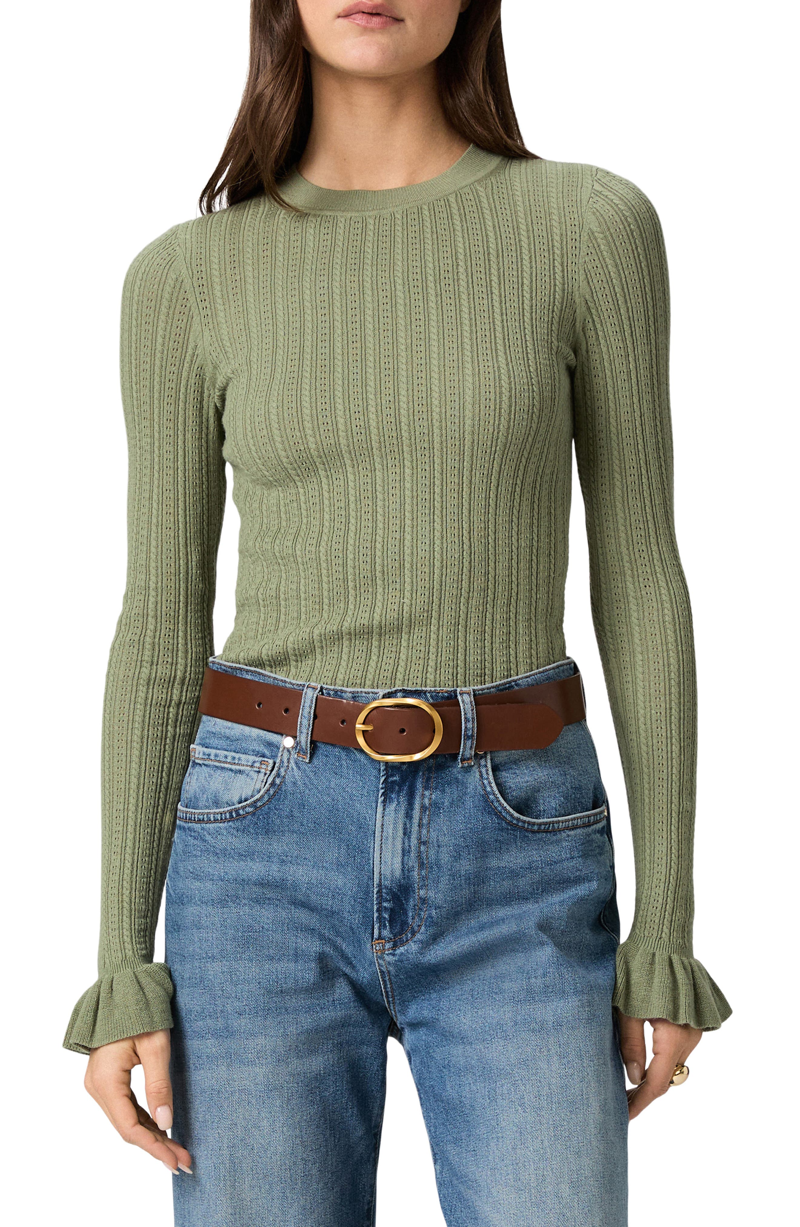 Ophelia Pointelle Organic Cotton Blend T-Shirt