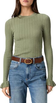 PAIGE Ophelia Pointelle Organic Cotton Blend T-Shirt