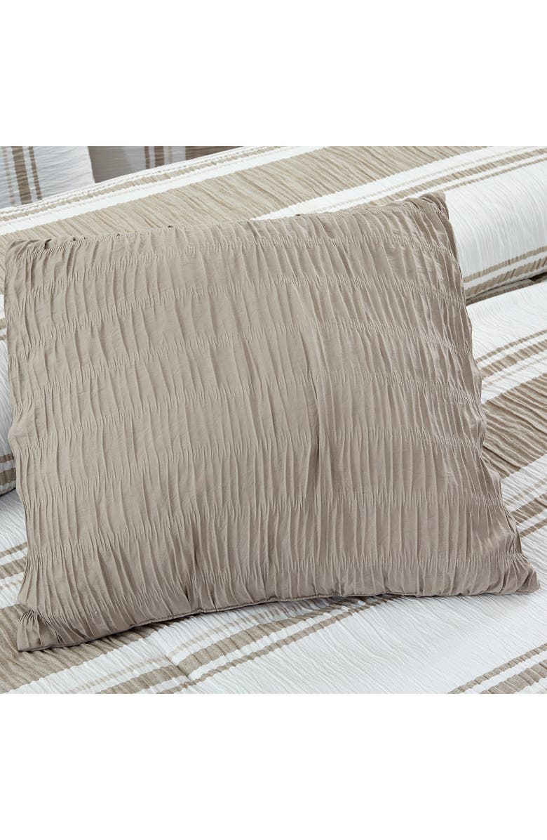 Modern Threads Jacquard Microfiber 5-Piece Comforter Set, Alternate, color, White/ Taupe