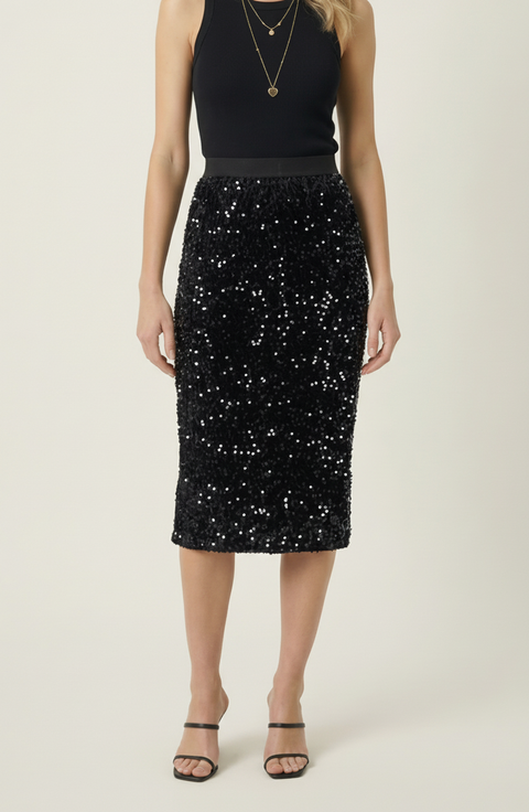 Sequin Midi Skirt