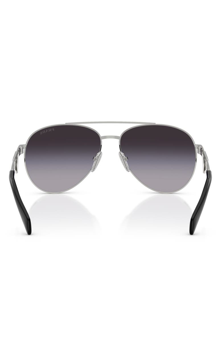 Prada 58mm Pilot Sunglasses, Alternate, color, Silver/ Grey Gradient