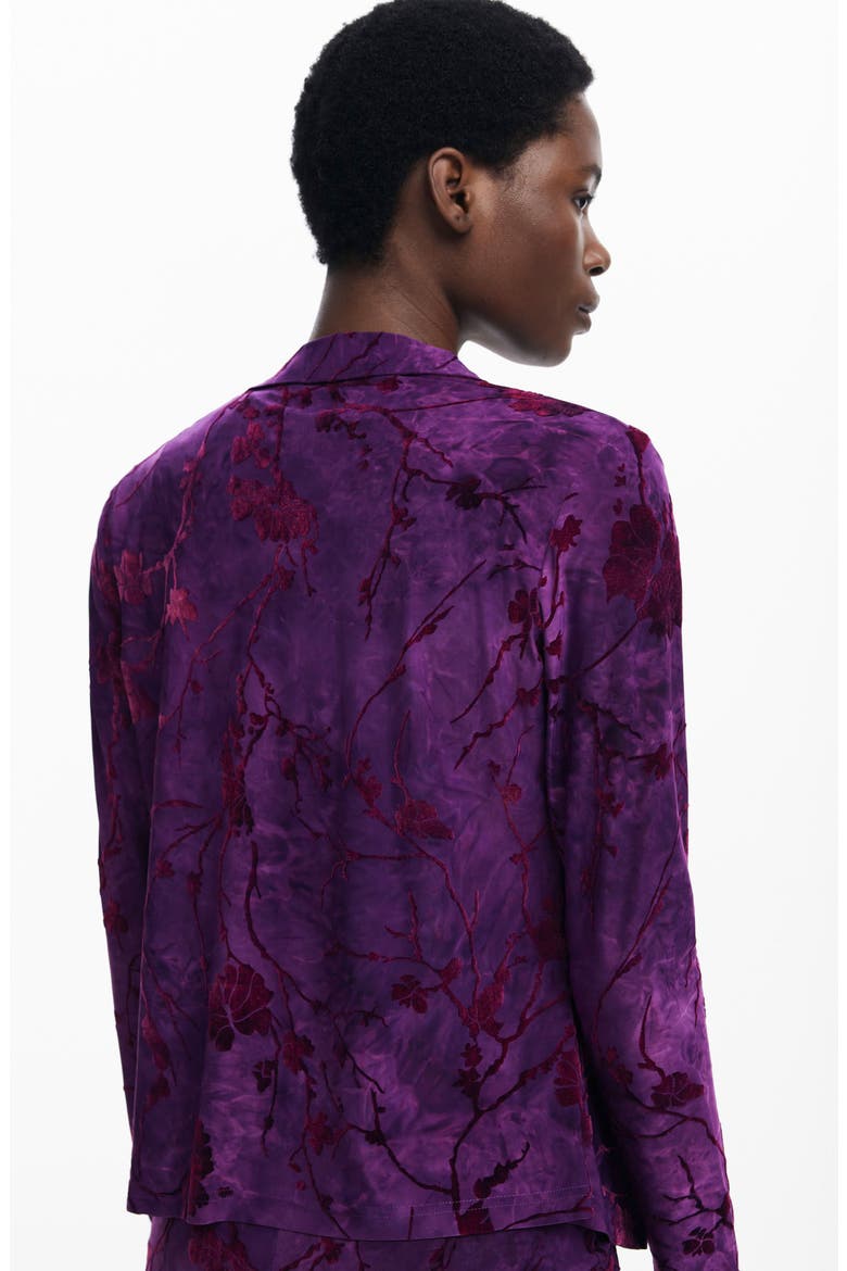 Floral Button-Up Shirt, Alternate, color, MEDIUM PURPLE